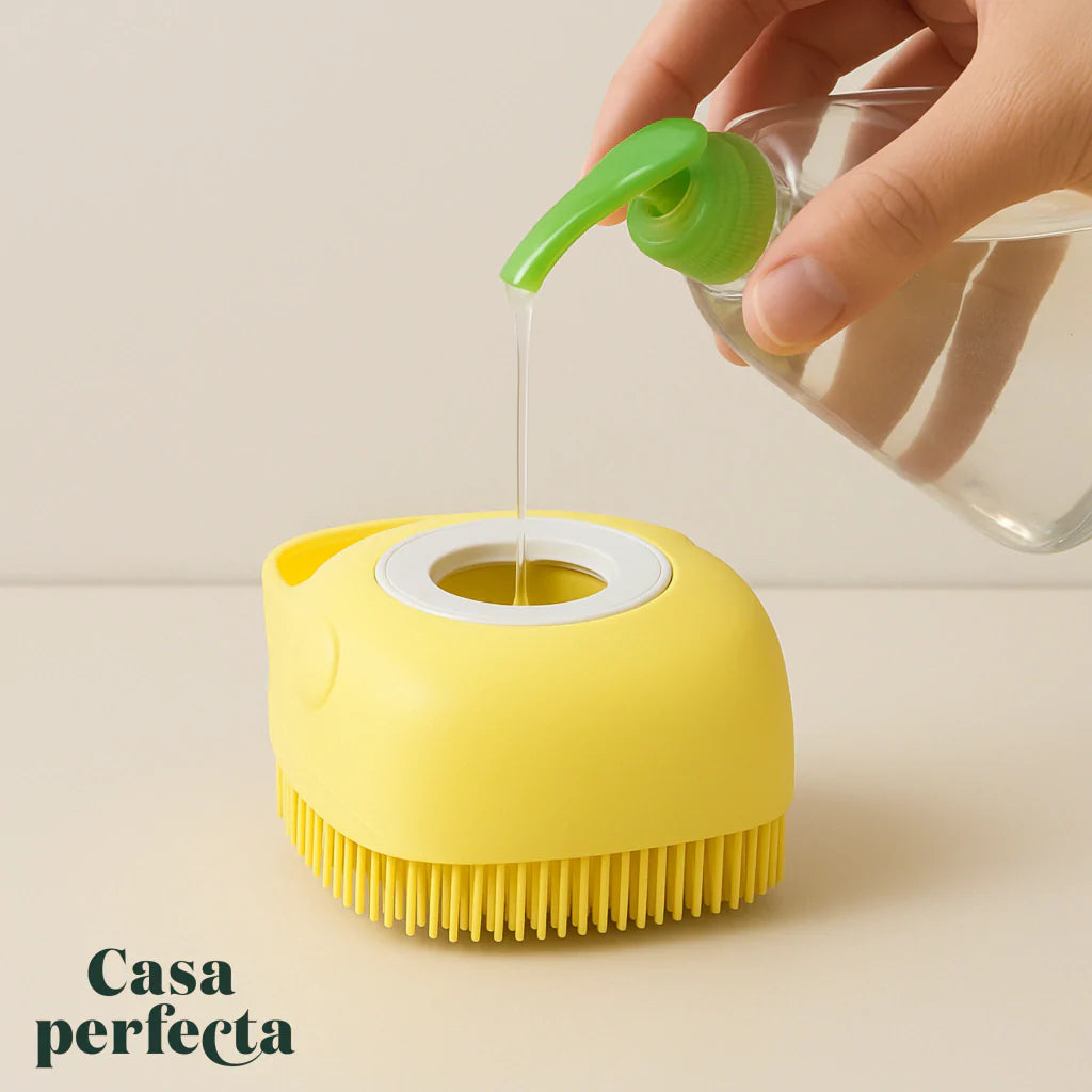Escova Massageadora para Banho com Dispenser